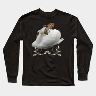 Beautiful white swan with cute fairy Long Sleeve T-Shirt